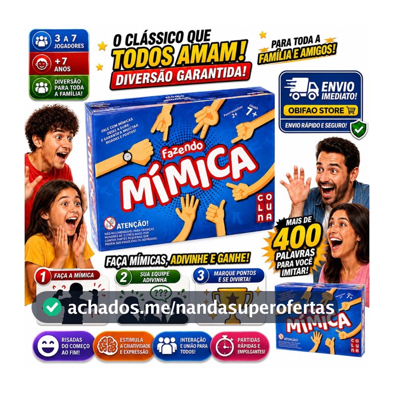 Jogo de Tabuleiro Fazendo Mimica Brincando de Mimica Diversão p/ Família Original Pais e Filhos