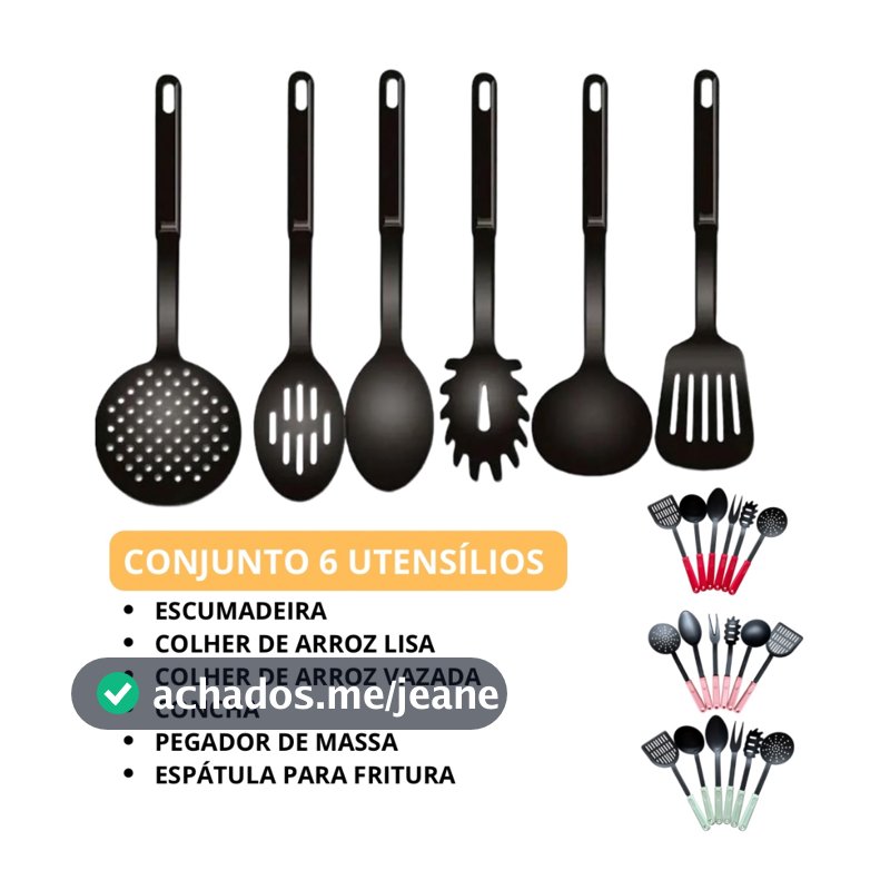 Kit de Cozinha Premium Conjunto 12 Peças Silicone Utensílios Resistentes 6 Espátula Concha Colheres