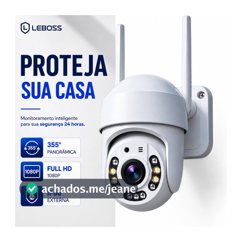 Câmera de Segurança WiFi Externa 1080P PTZ 355° Visão Noturna IP66 Áudio Bidirecional Yoosee