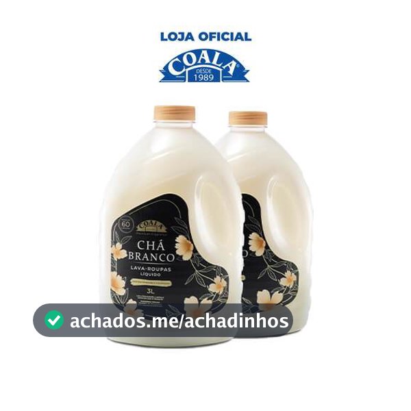 Kit 2 Lava Roupas liquido Coala Laundry Chá Branco 3L