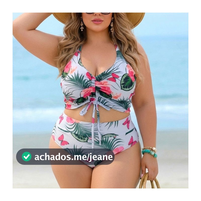 Biquini Plus Size Semifio Cintura Alta GG XGG Estampa Exclusiva feminino