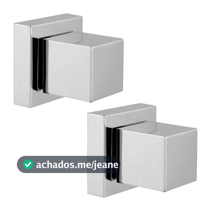 Kit 2 Acabamentos de Registro Quadrado Cromado - Padrão Deca 1/2" e 3/4"