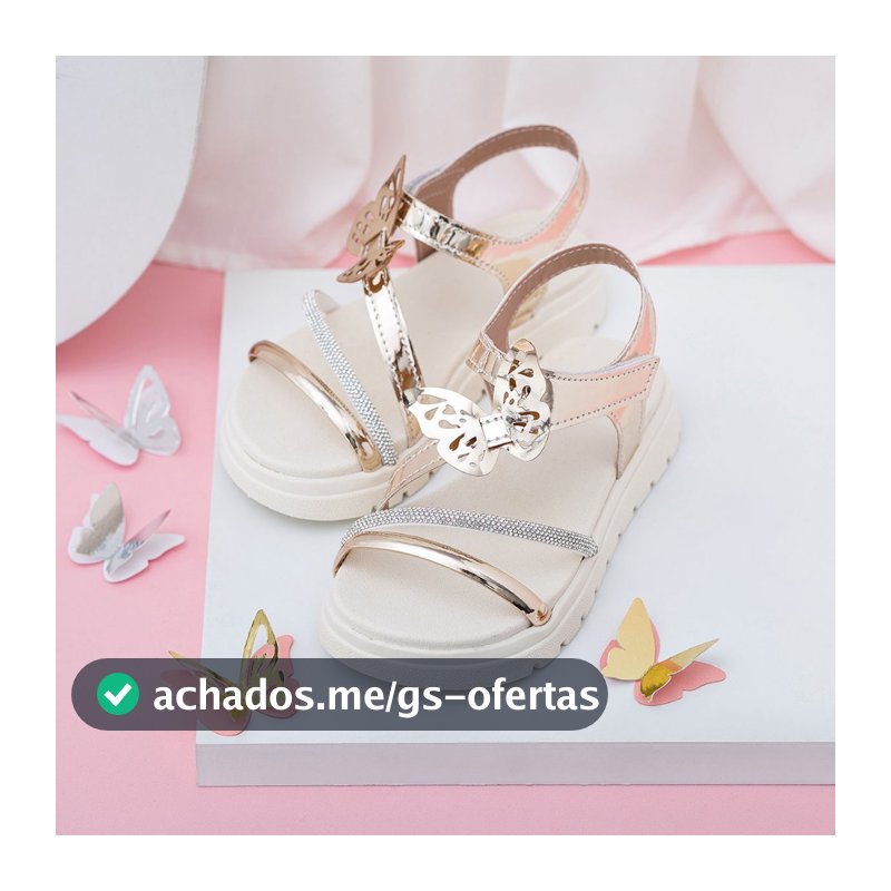 Sandália Infantil Feminina com Borboleta e Brilho – Conforto e Estilo para Princesas