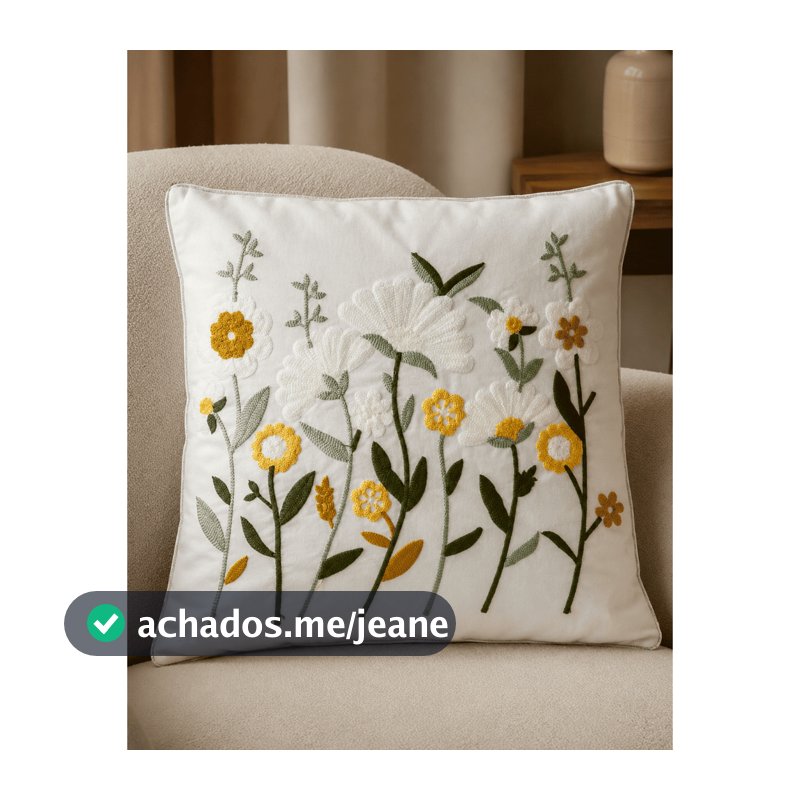 Capa de Almofada Girassol Novela 45x45 Decorativa Texturizada Sofá Sala Quarto Algodão Novela