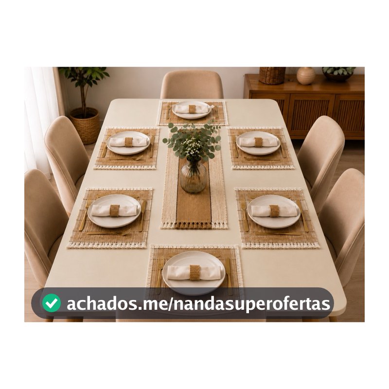 Jogo Americano 7 peças 100% Algodão em Tear decoração