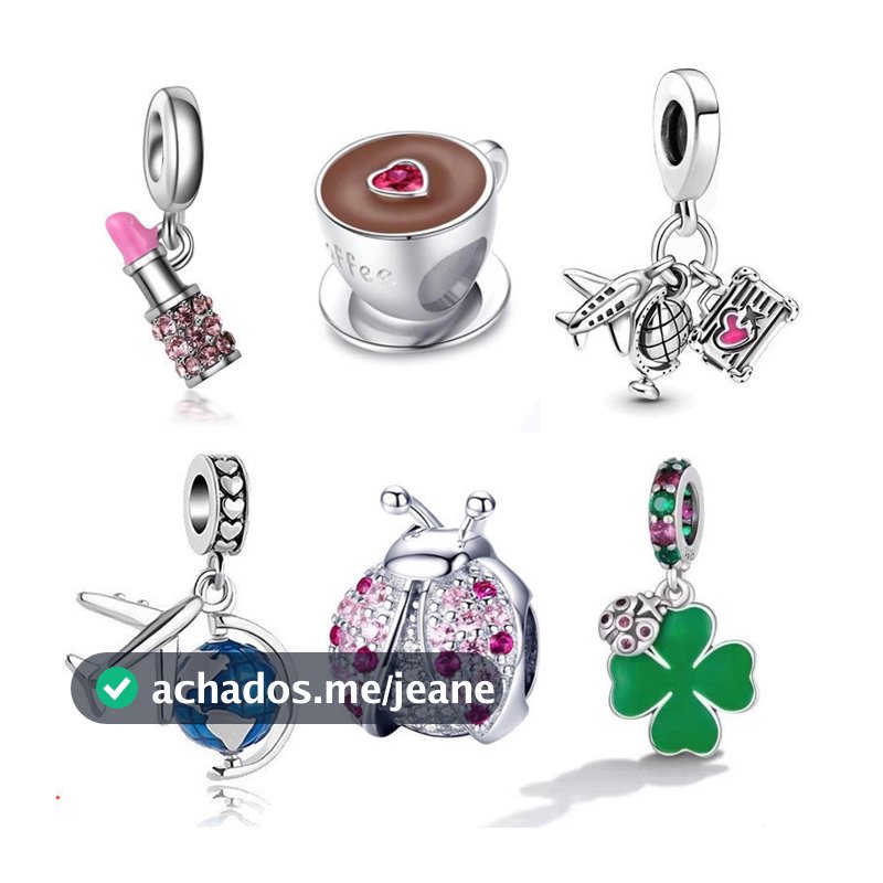 Berloque Encantos Prata 925 Trevo Mar Tartaruga Cereja Acessórios Pulseira Contas Amantes Diamante Incrustado