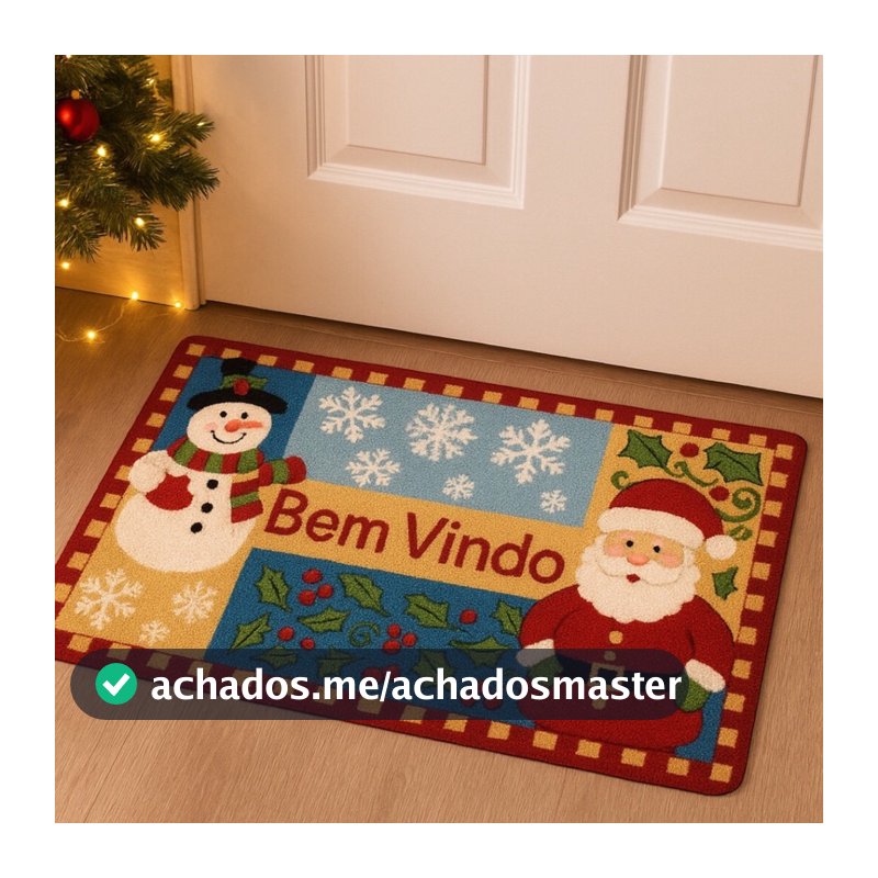 Tapete Porta Boucle Natalino 60x40 Decorativo Enfeite Natal