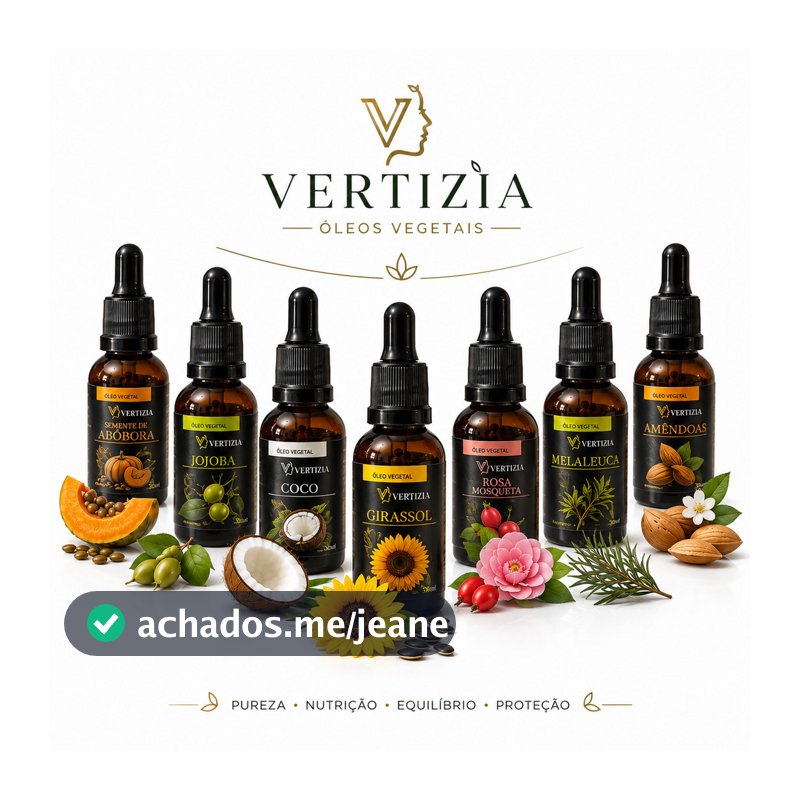 Óleo Vegetal 30ml Natural Rosa Mosqueta Jojoba Coco Amêndoas Melaleuca Girassol Semente de Abóbora Pele Cabelo Imunidade