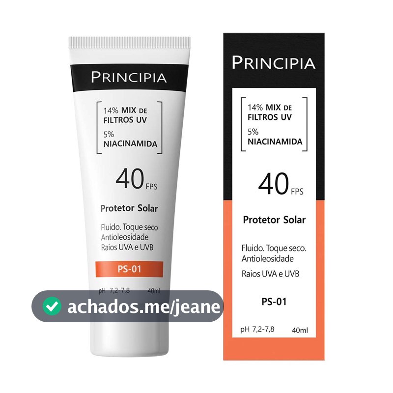 Protetor Solar Facial PS-01 FPS 40 Principia - 40ml