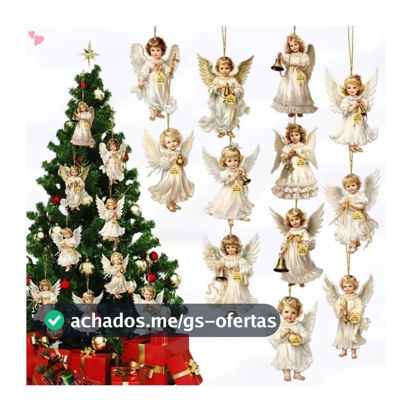 12 Pçs Peças Anjo Enfeites De Natal De Madeira Vintage Decorações Da Árvore Rústico Pendurado Ornamentos Para Casa Inter