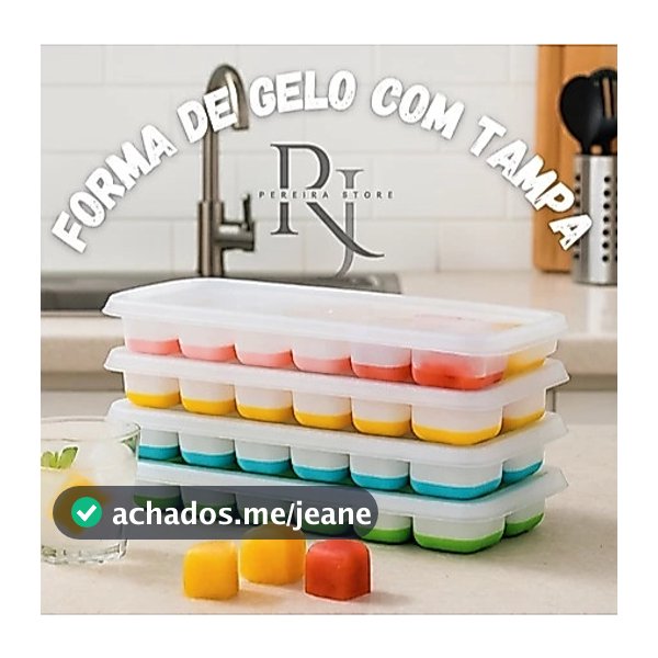 KIT 1/2/ 4  Formas de Gelo Silicone Com Tampa Rígida e Flexível (4871)