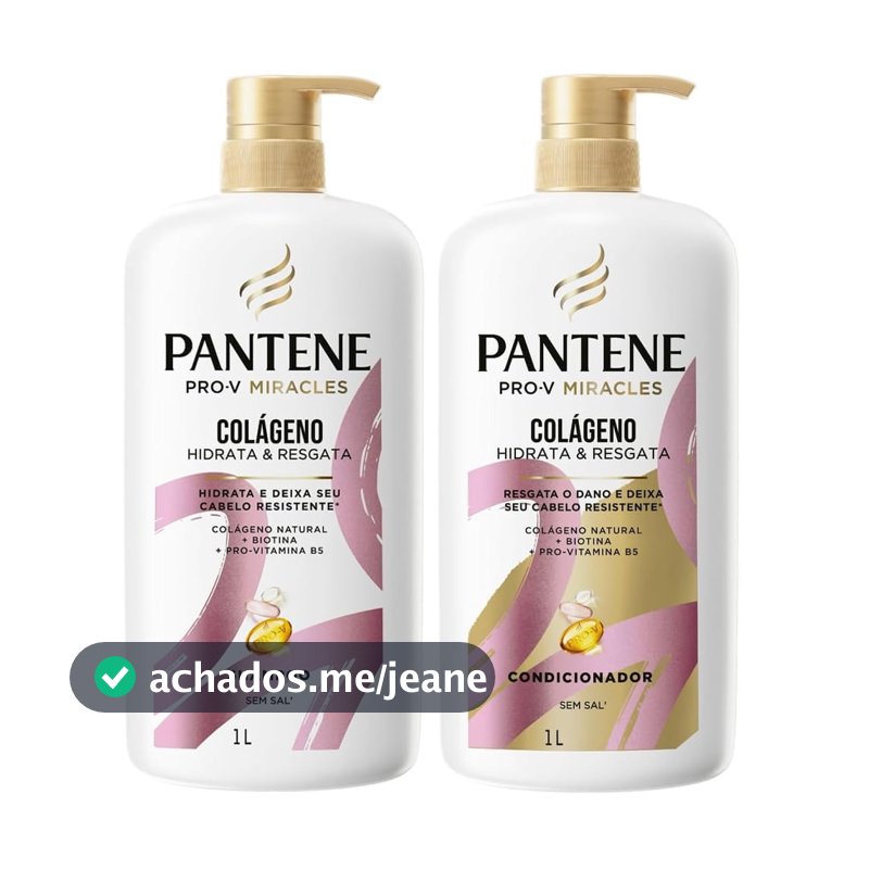 Kit Shampoo e Condicionador Pantene Pro-V Miracles Colágeno 1 Litro