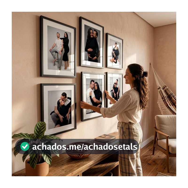 Quadro Decorativo 24x31 Parede Com Paspatur Porta Retrato Foto 15x21 Moldura Madeira Sala Quarto