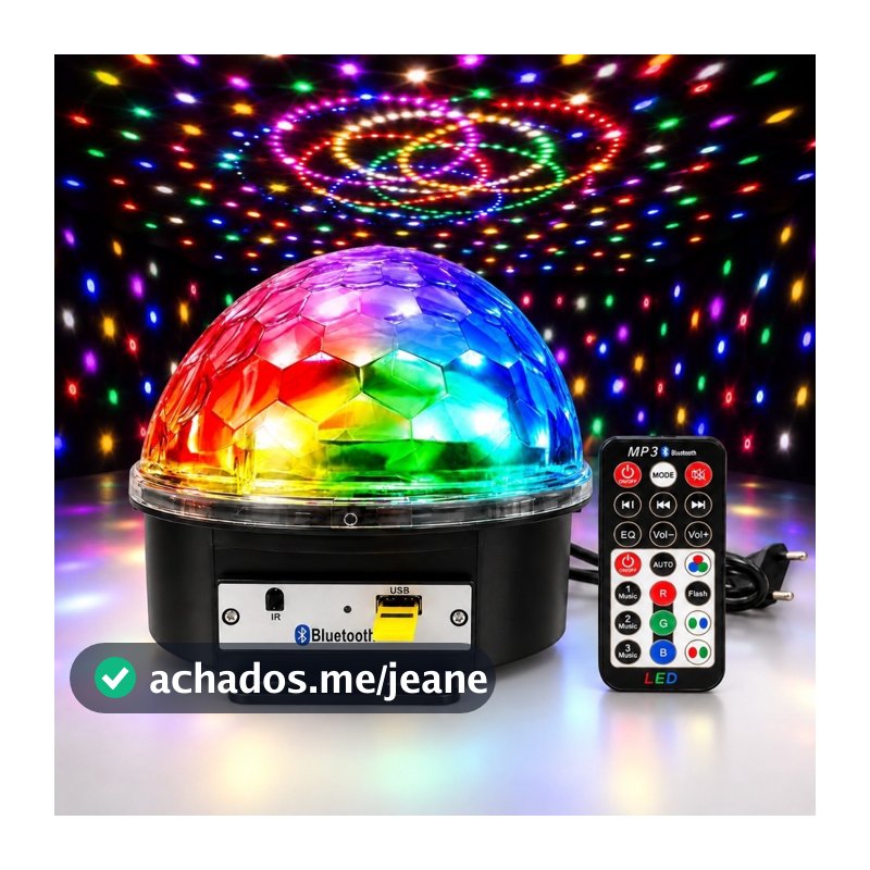 Globo De Luz Led Giratorio Festa Balada Mp3 Usb Bluetooth