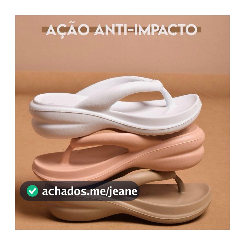 Chinelo Feminino ortopédico Anabela Super Leve e Confortável Antiderrapante Esporão