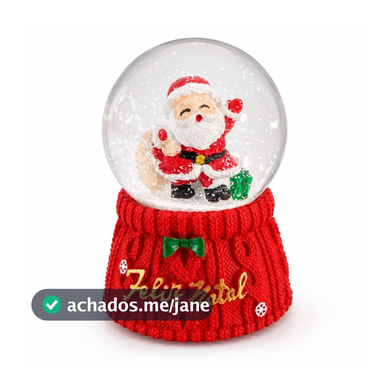 Decoração de Natal Globo de Neve Natalino com LED - 6,5 cm