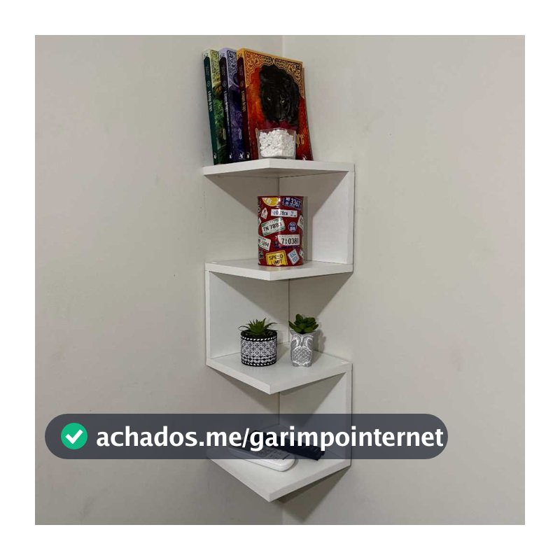 Prateleira de Canto 3D Nichos, Livros, Estante, Decoração