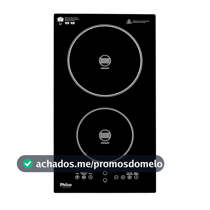 Cooktop de Indução Philco 2 Queimadores e 9 Níveis PCT11P 220v