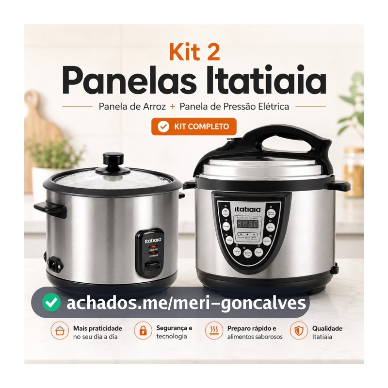 Kit 2 Panelas Itatiaia - Arroz 8 Xícaras + Panela Pressão 5L Digital -  110v ou 220v Casa Decor