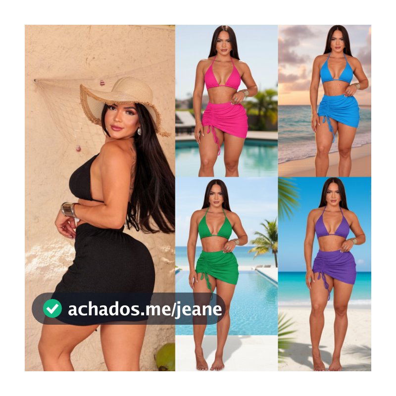Biquíni Com Sainha peças Anaruga Brilhante Premium - Moda Praia
