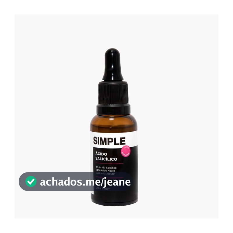 Ultra Sérum Ácido Salicílico Antiacne Simple Organic Acneica Noite
