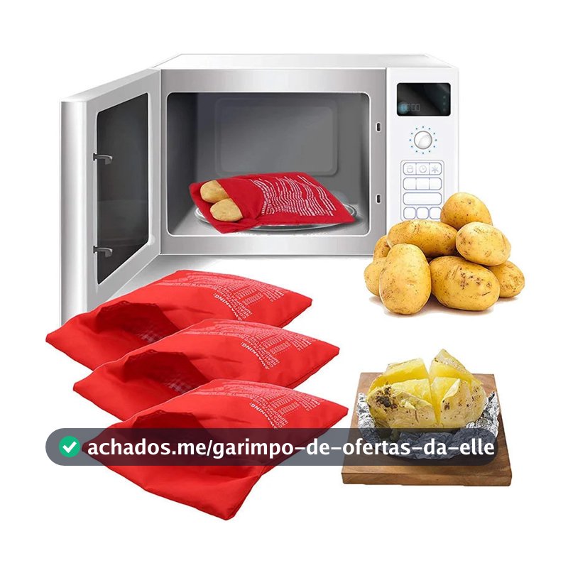 Bolsa/Saco De Microondas Reutilizavel Para Assar Batata 25X19Cm