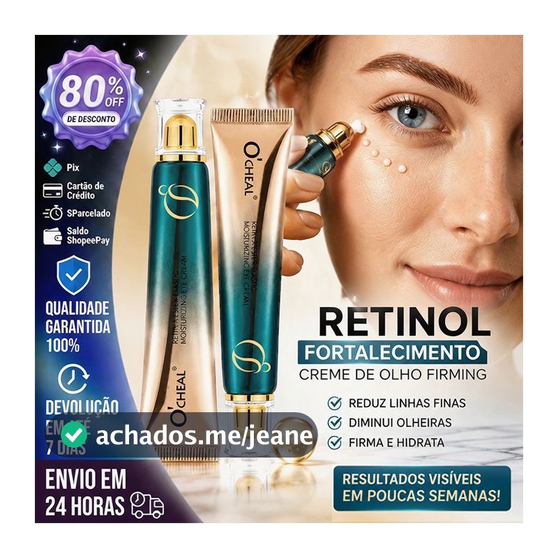 Retinol Hidratante Firmador Creme para os Olhos Reduz Linhas Finas Olheiras