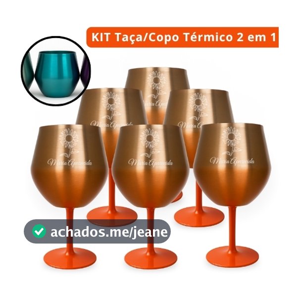 Kits Econômicos de 10 a 50 Unidades - Taça Inox 2 em 1 com Efeito Prismático – Com Gravação a laser