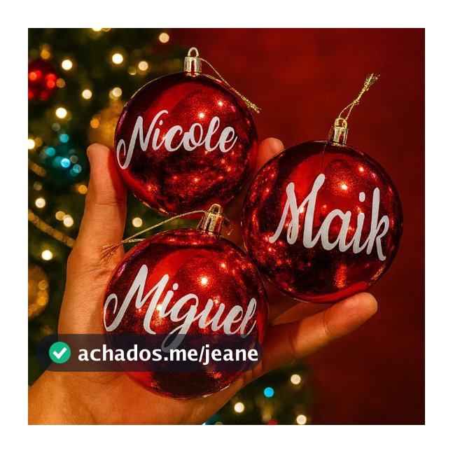 BOLAS DE NATAL COM NOME PERSONALIZADO