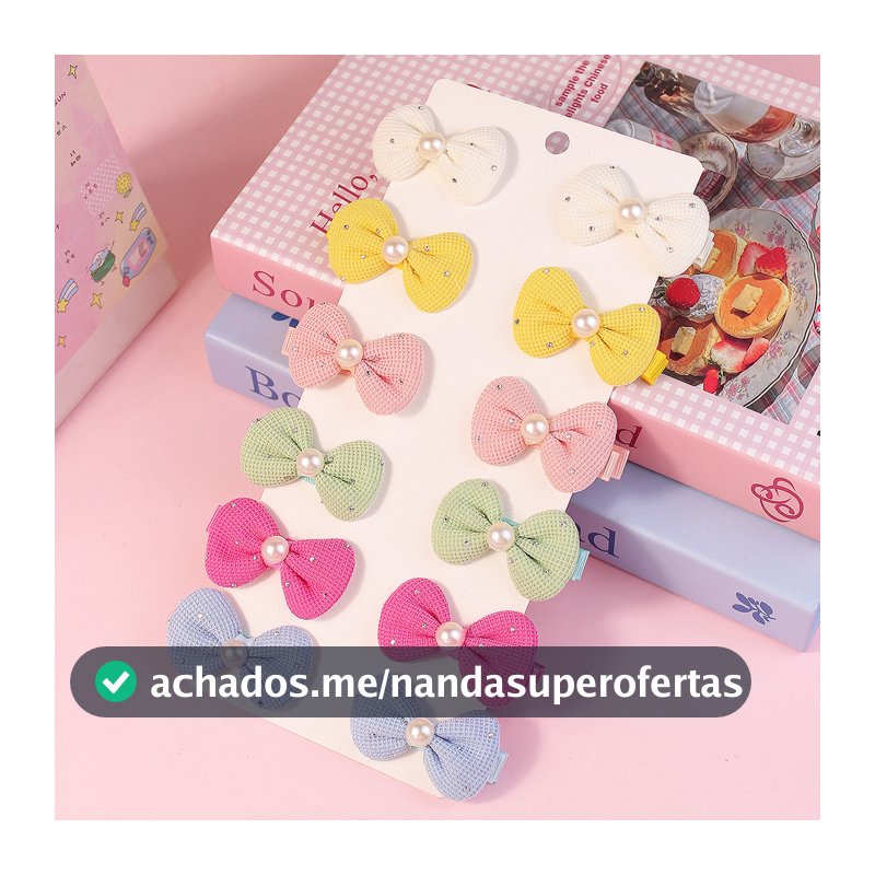 12/pcs Arco cheio de algodão estilo dopamina Mini pérola grampo de cabelo infantil fj422