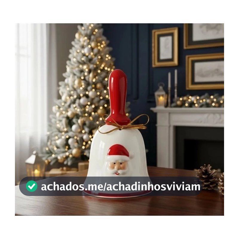 Sino de Natal Papai Noel Natalino de porcelana enfeite de Natal e decoração