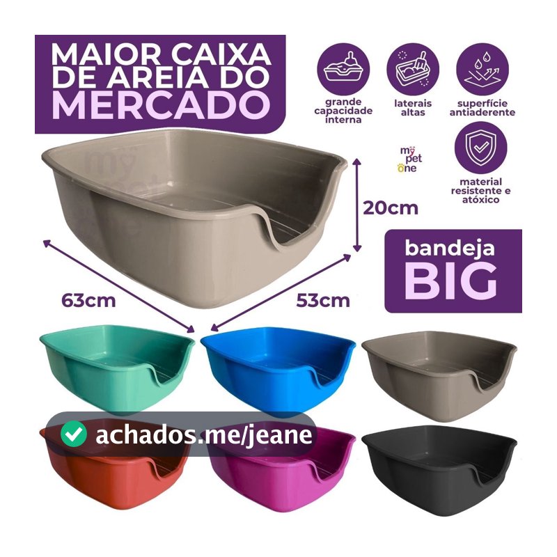 Caixa de Areia Funda Para Gatos Big Alvorada Pet