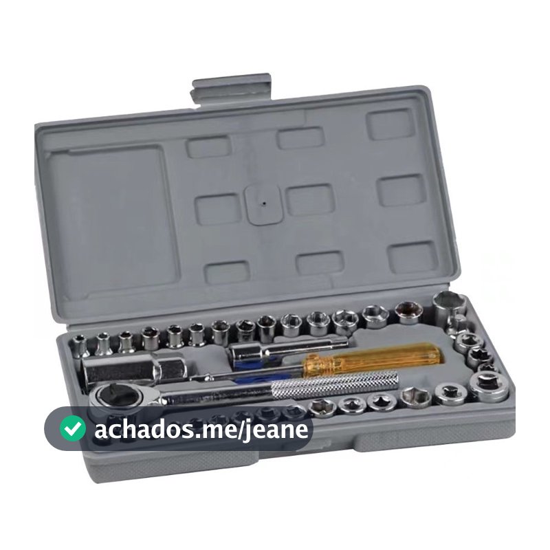 Caixa Maleta Ferramentas Catraca Soquetes Com 40 Peças