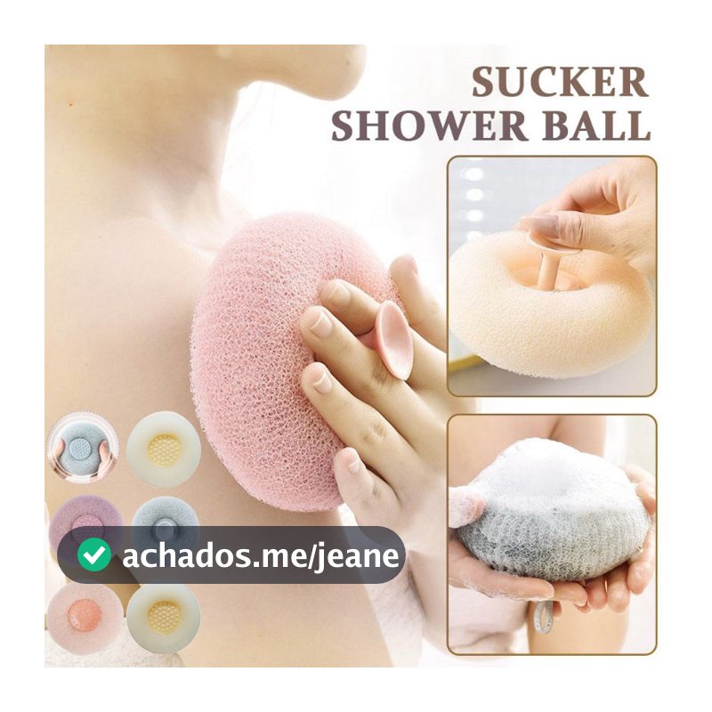 Bola De Banho Com Ventosa , Espuma Rica , Purificador Corporal , Massagem , Esponja Esfoliante