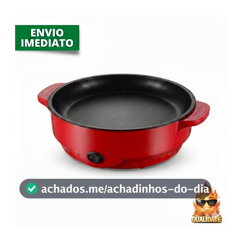 Frigideira Elétrica Grill Multifuncional Antiaderente Chapa Assadeira 110V e 220V