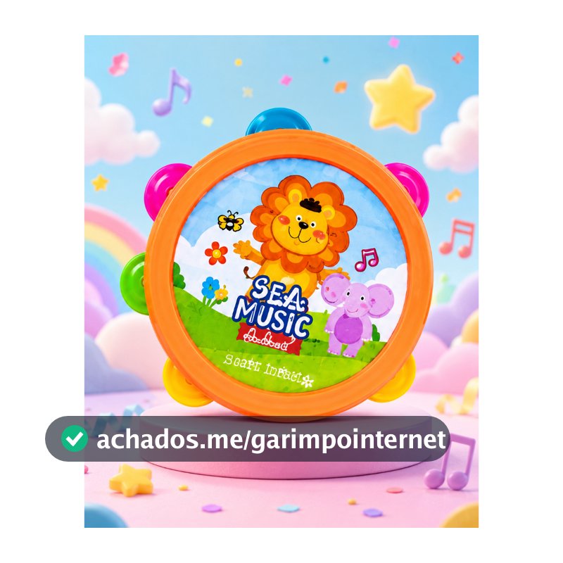 Pandeiro Infantil Brinquedo Musical Educativo Instrumento Para Lembrancinha Prenda Criança novo