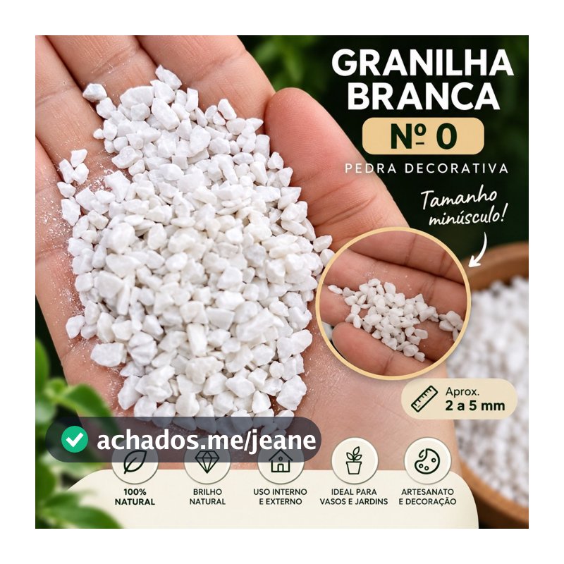 Granilha Branca Nº0 Cascalho Pedra Natural Pedrisco Fino Decoração Jardim Paisagismo Aquário Terrário
