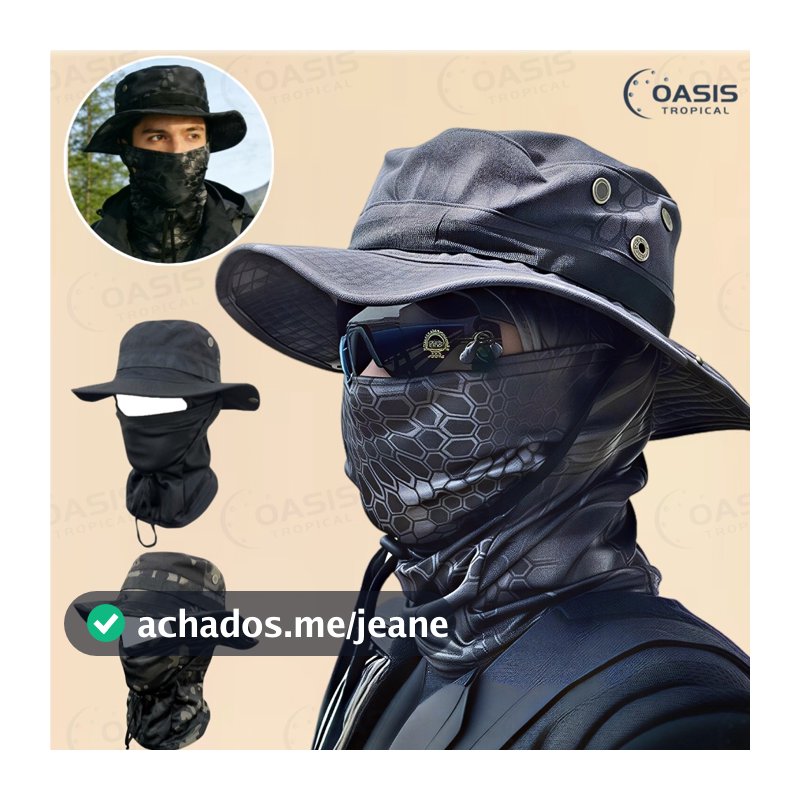 Boonie Chapéu Balaclava Terno Dobrável Macio Proteção Solar Boné De Pesca Respirável Pescador Caça Ao Ar Livre Amplo