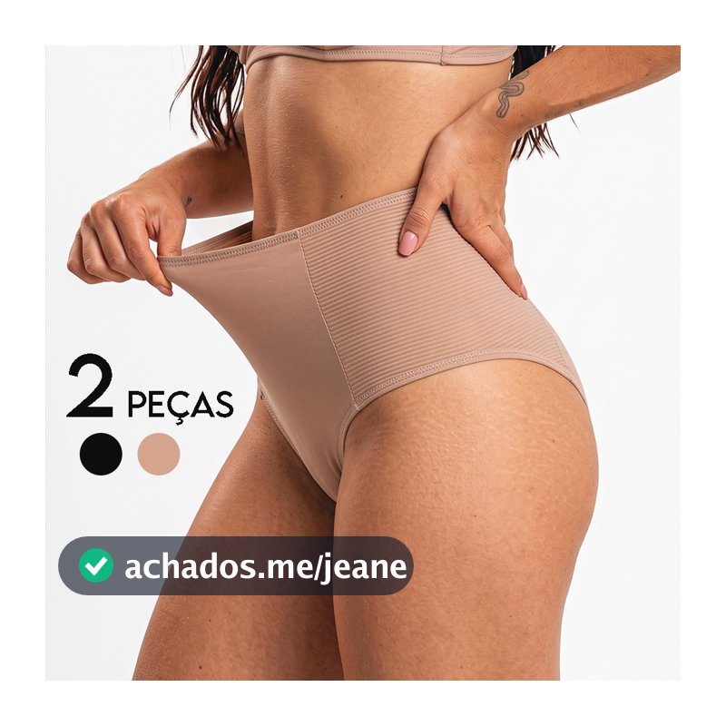 Kit 2 Cinta Modeladora Plus Size | Alta Compressão Calcinha Cós Alto Seca Barriga Reforçada