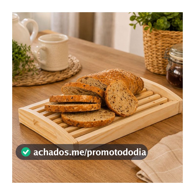 Tábua Migalheira Madeira Bandeja para Pão Café da Manhã Tábua de Corte Cozinha Mesa Servir