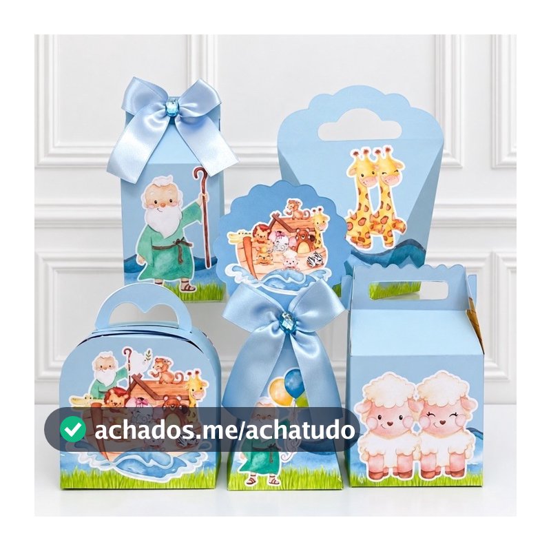 Kit Festa Arca de Nóe Caixinhas para festa infantis lembrancinhas de aniversario mimos decoração per