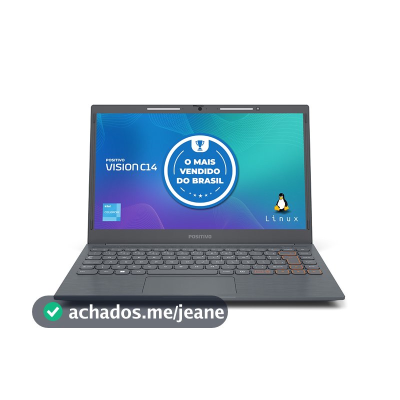Notebook Positivo Vision C14 Intel® Celeron® Linux 8GB RAM 256GB 14.1” LED HD Lumina BAR - Cinza