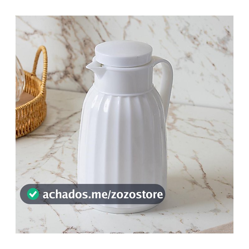 Garrafa Térmica 400ml Queen Branca Lyor com Ampola de Vidro para Café e Chá