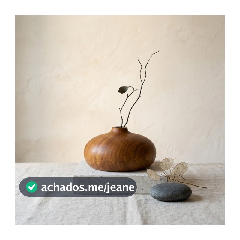 Vaso individual POKAN em Madeira Maciça Claraboya Design Decoração Sala Planta Mesa Flor Nicho Aparador