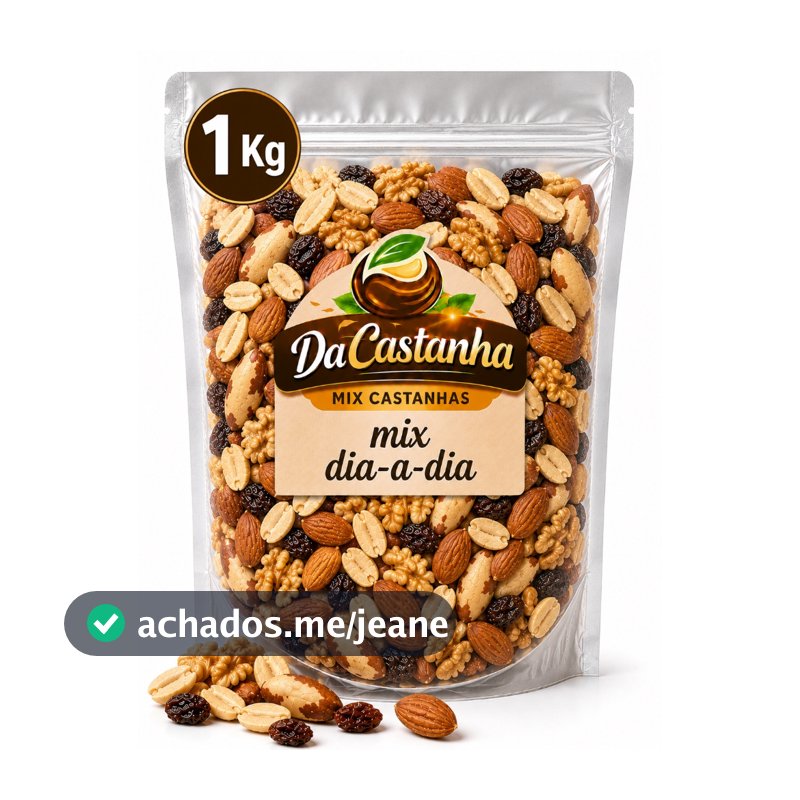 Mix Castanhas 1 Kg OFERTA - Pará, Caju, Nozes, Amêndoas, Amendoim, Uva Passas