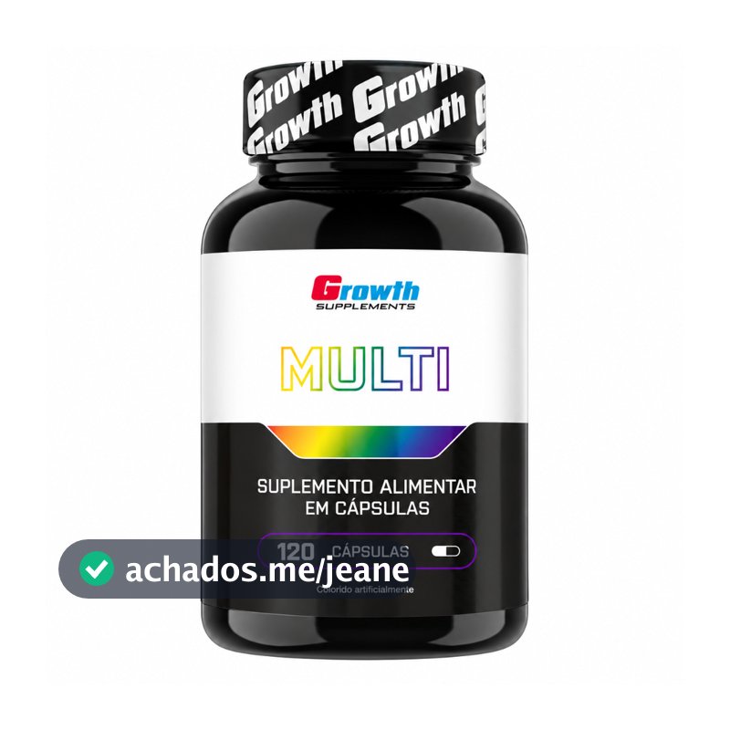 Multivitamínico 120 Cáps. - Suplemento Completo com Vitaminas e Minerais Essenciais - Growth Supplements - Sabor Neutro