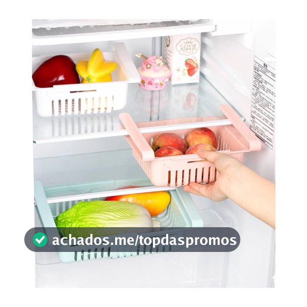 Cesto Organizador De Geladeira Multiuso Gaveta Retratil