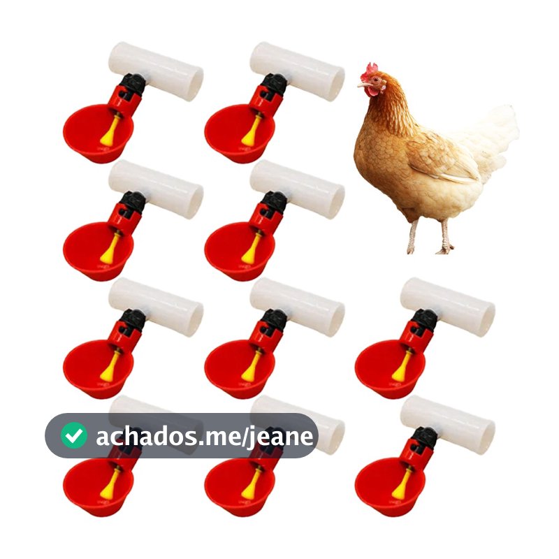 Conjunto de 10 peças copo automático bebedouro automático adequado para aves de quintal