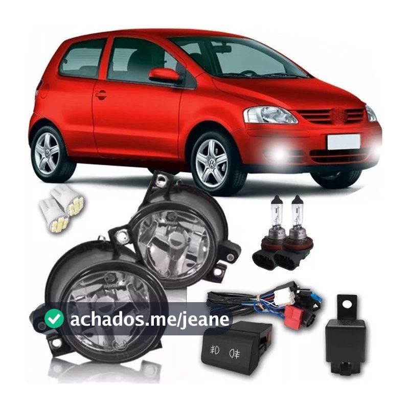 Kit Farol Milha Fox 2006 2007 2008 2009 Botao Modelo Original