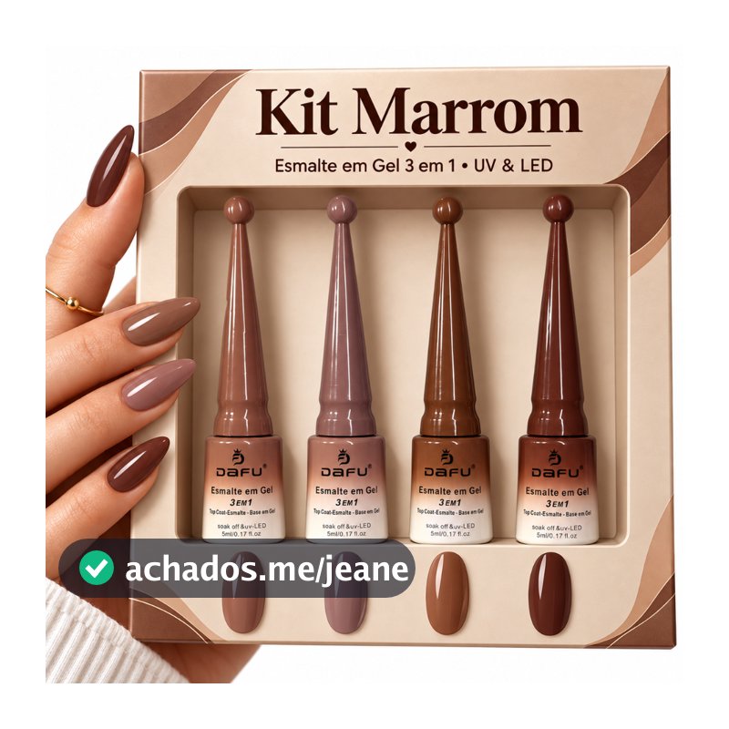Kit - 04 Esmalte 3 Em 1 Dafu - Tons De Marrom